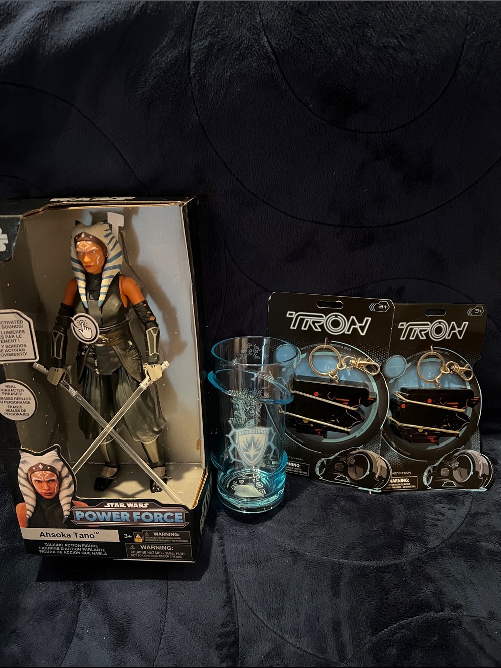 Star Wars Ahsoka Tano Figure with Guardians Glass and 2 light up TRON key chains